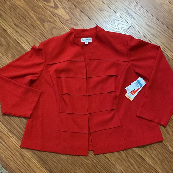 Danny & Nicole red women’s blazer jacket hook & eye closure plus size 24W - Picture 15 of 15
